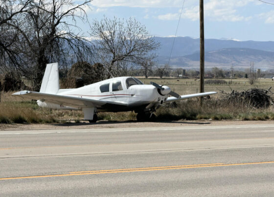 Emergency landing on Colorado highway