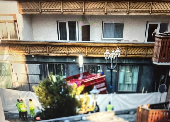 Fire at Swiss Alps bar