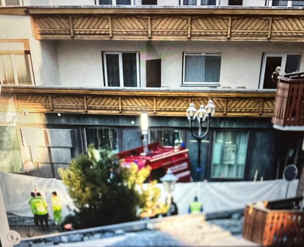 Fire at Swiss Alps bar